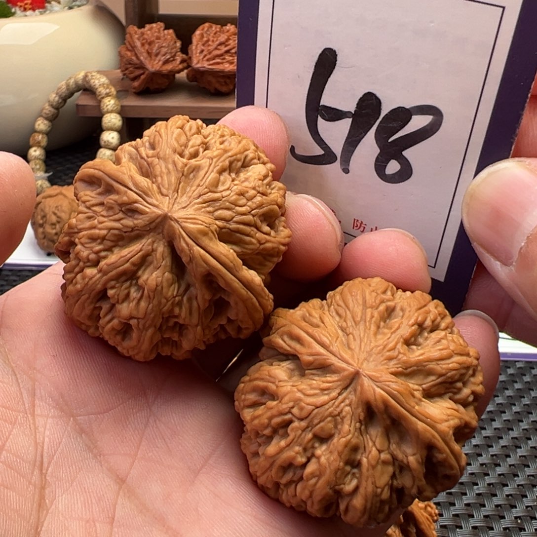 文玩核桃把件球筋42肚45尺寸518号