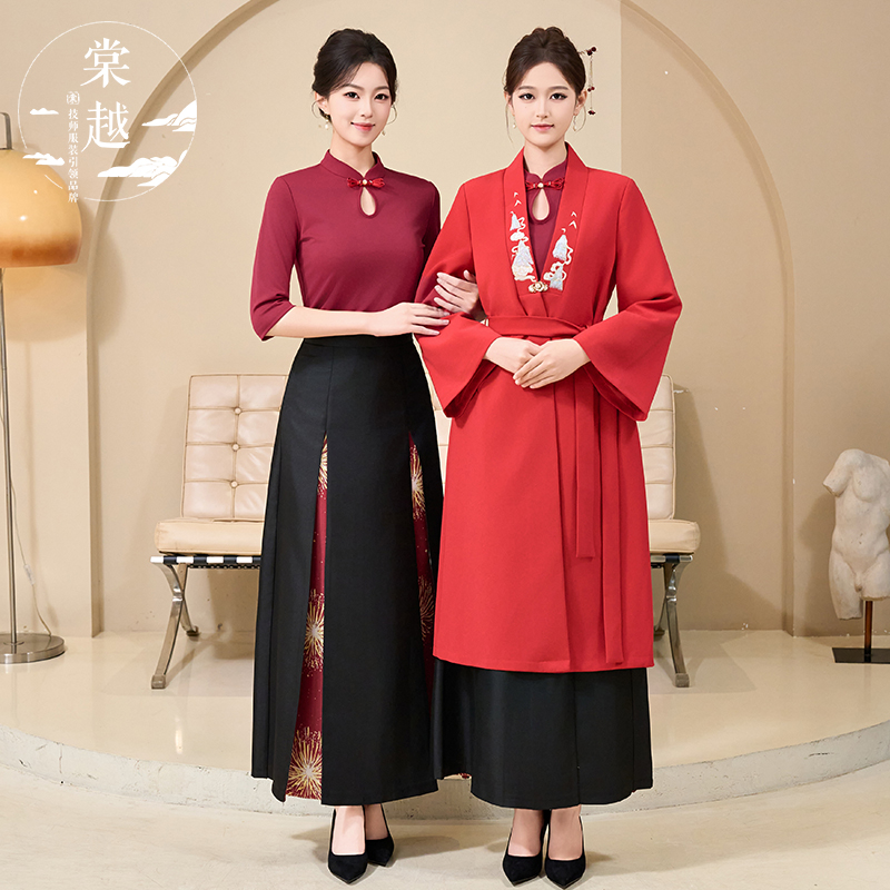 棠越秋冬迎宾接待工作服高档美容采耳spa会所足疗足浴工装6141