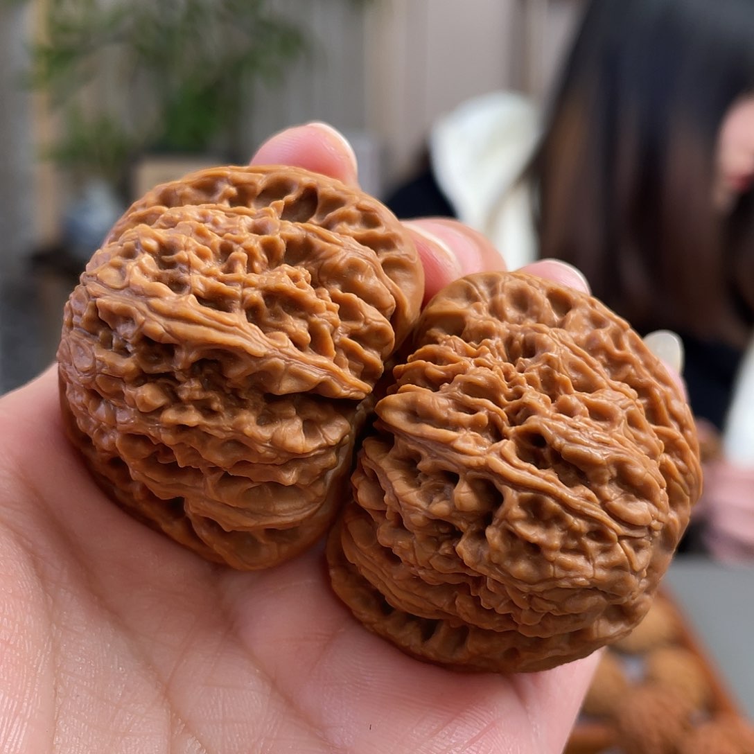 桃核把件44.5×41尺精修打底涿鹿老树南将石CN01380