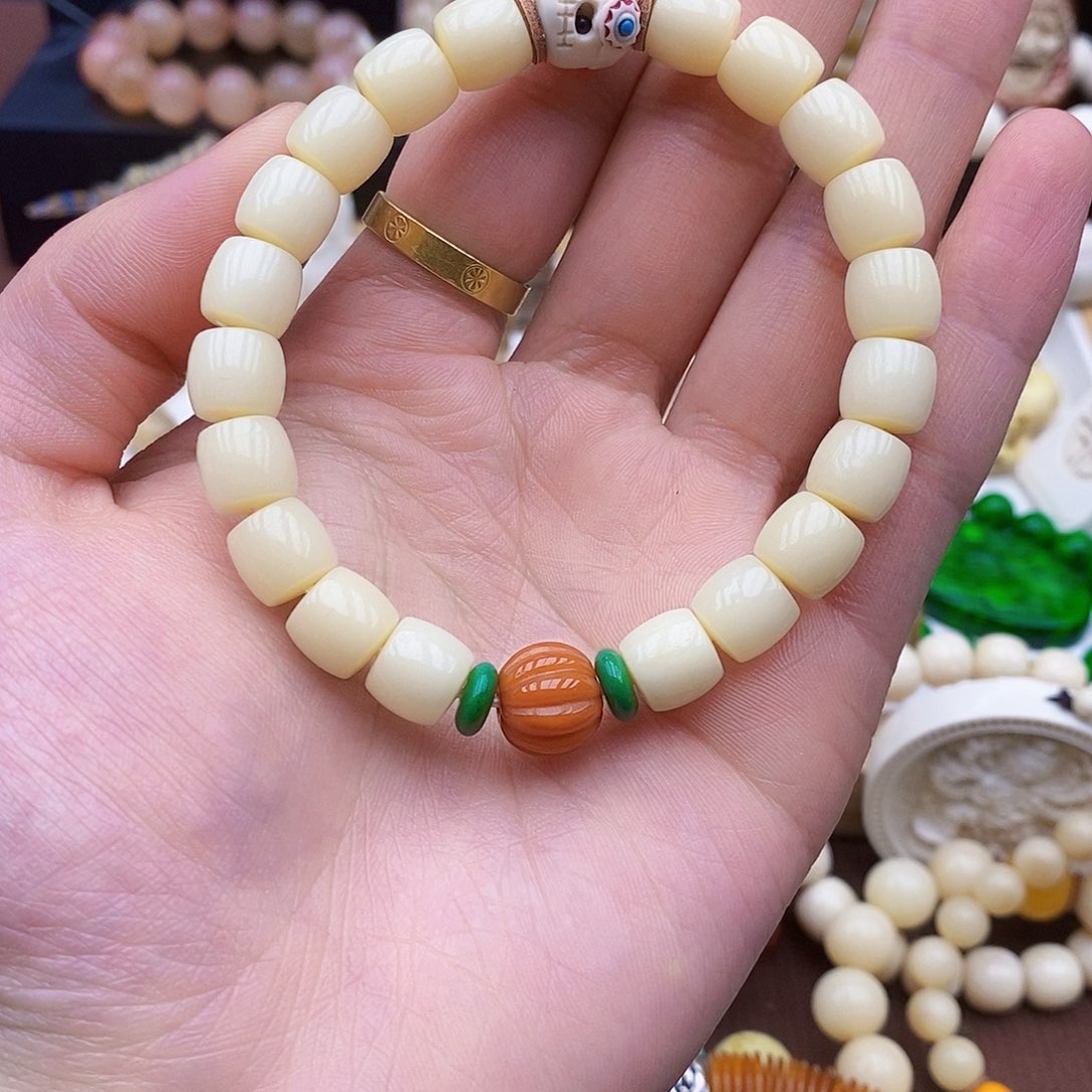 驼骨手串/手链10×9驼骨鸡油黄