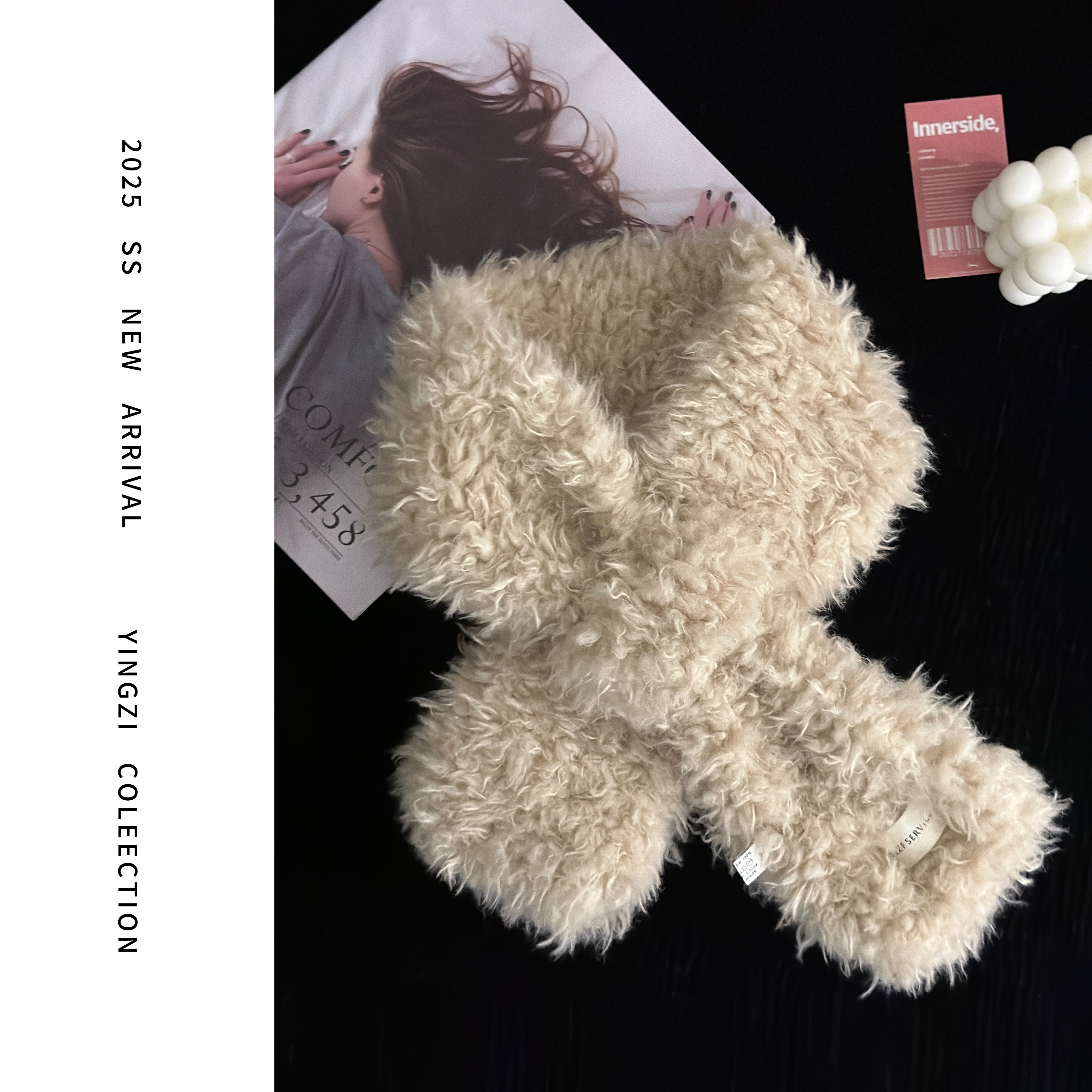 【颖子定制】冬季时尚加厚保暖毛毛围巾休闲通勤费百搭毛毛围脖5149