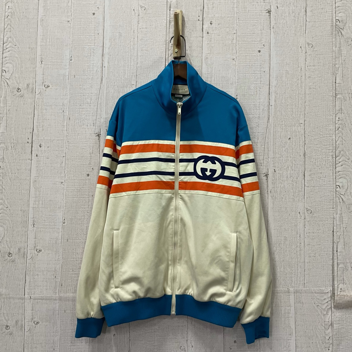 99新 GUCCI/古驰 ab1213 018688 条纹logo外套 S码