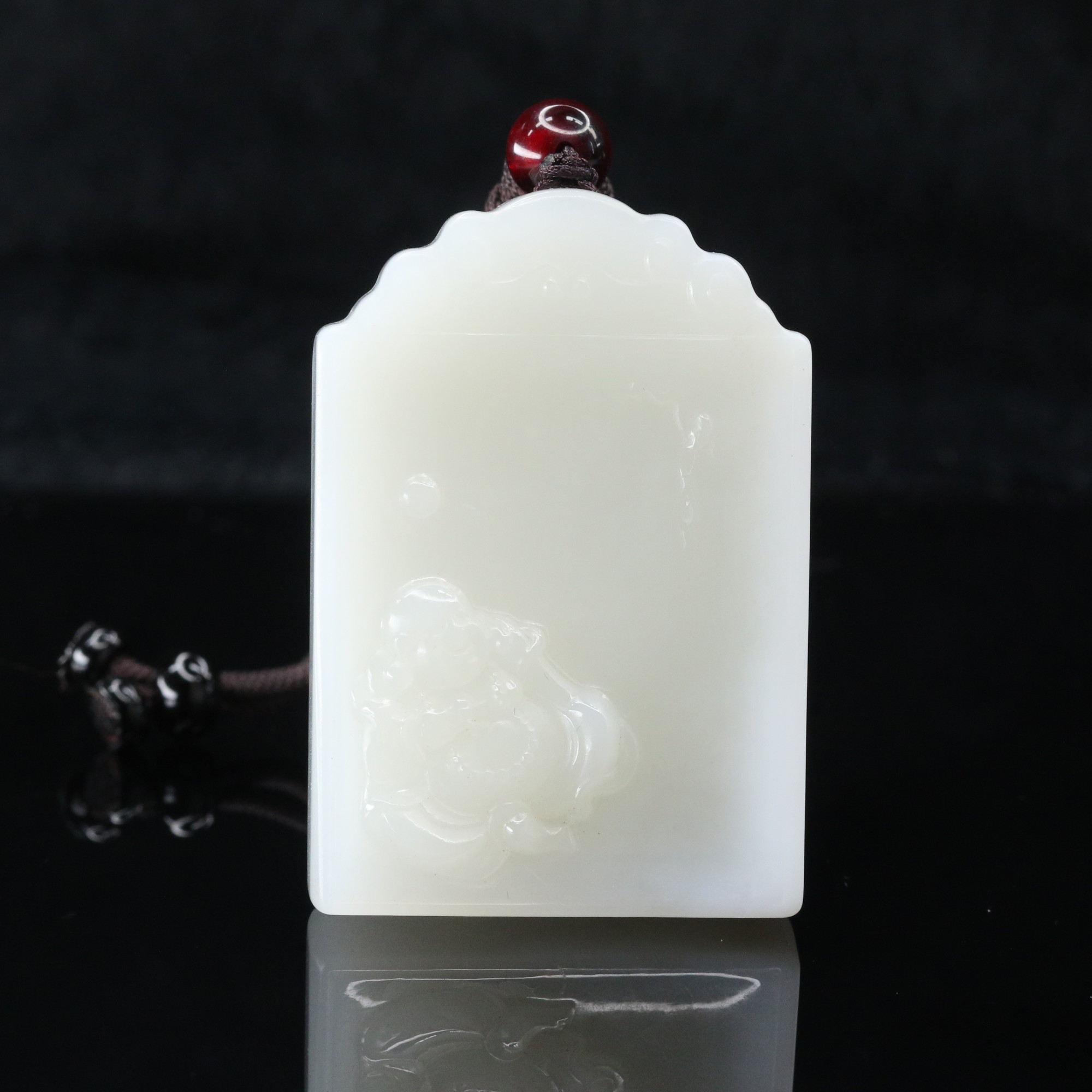 53和田玉一级白佛公吊坠/000586上海嘉禾拍卖