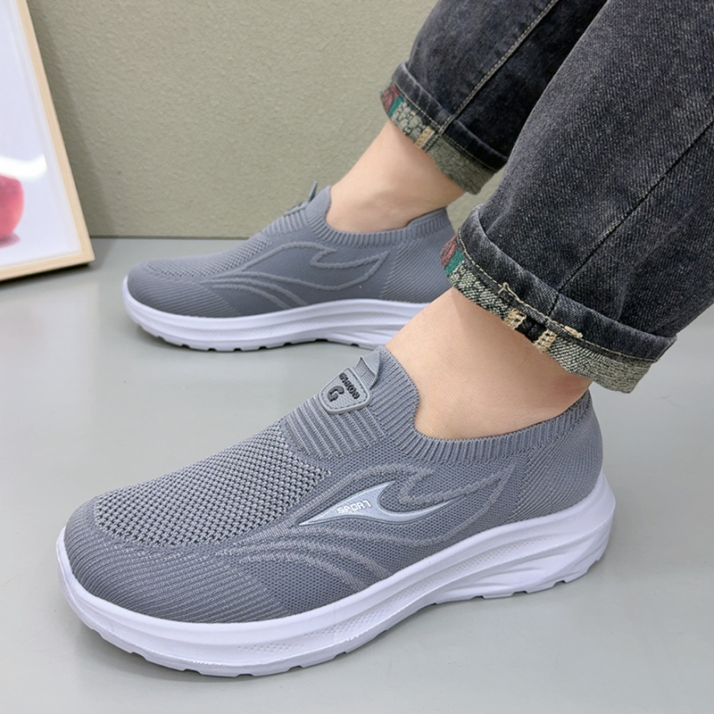 老北京布鞋男2025夏季新款厚底网面休闲单鞋中老年软底舒适健步鞋