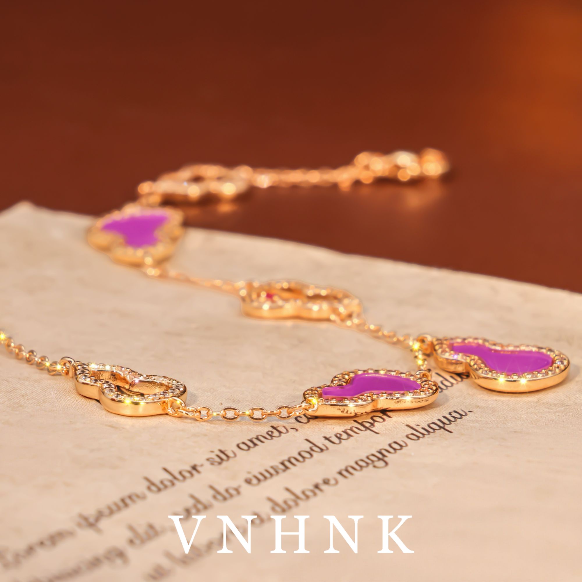 铜合金合成锆石手链 美可儿   M568  玫瑰色（19cm）时尚手链预售