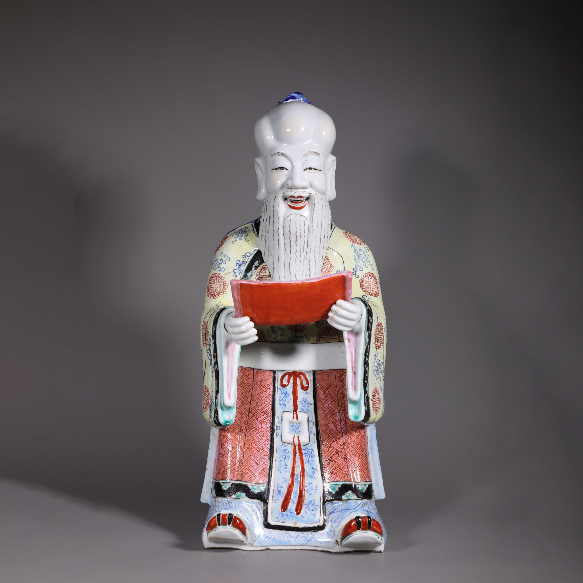 LOT120601 清晚期 粉彩寿星像 古董拍卖