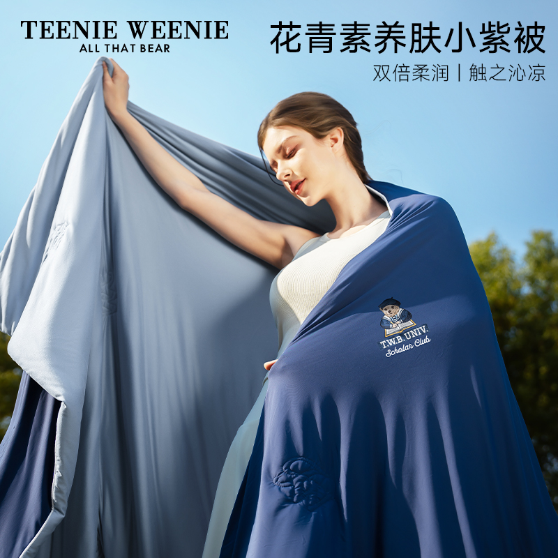 TeenieWeenie小熊A类绣花夏被夏凉被花酿小紫被单人可机洗空调被