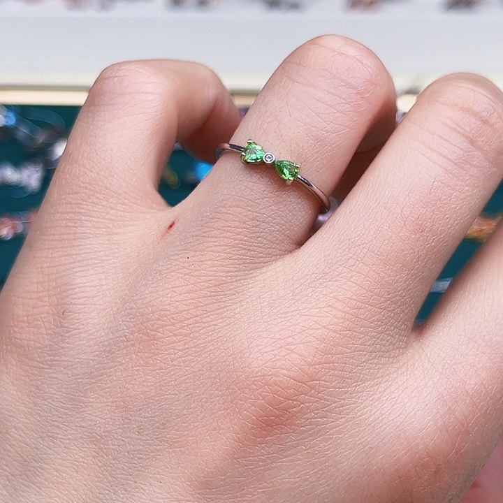 石榴石（沙弗莱）戒指银S925镶嵌