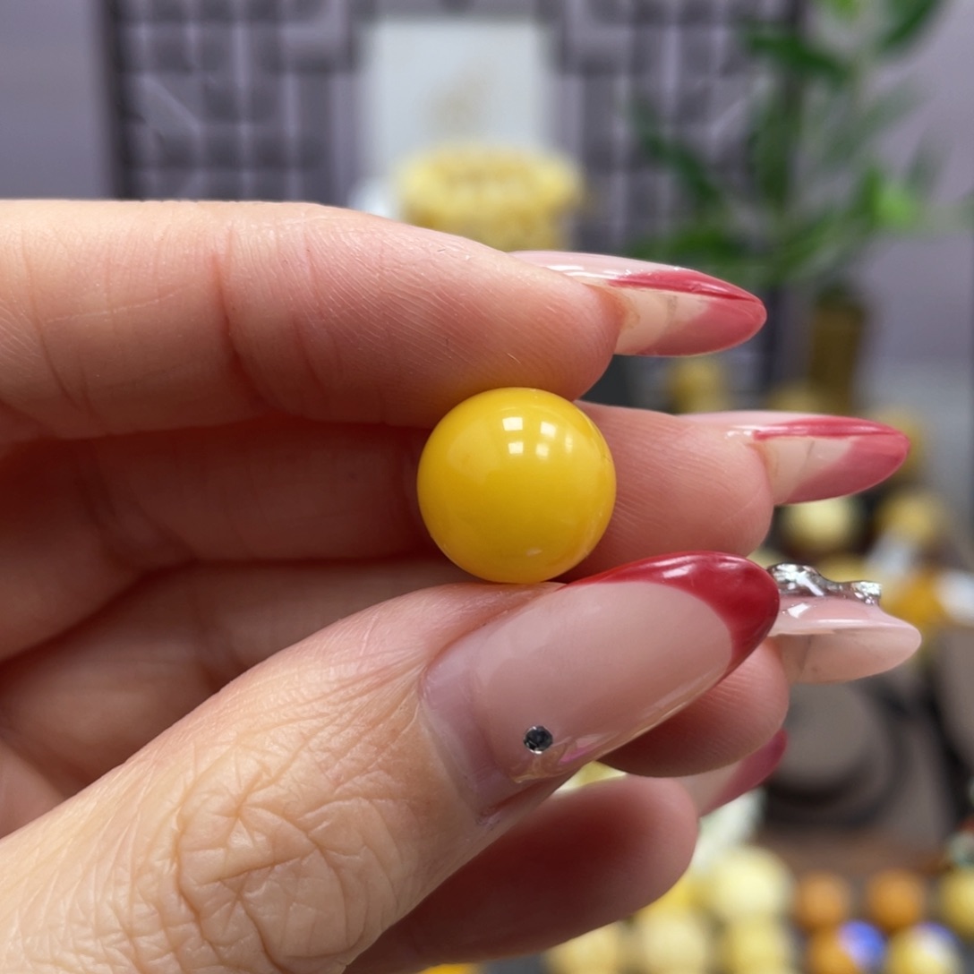 蜜蜡裸石未镶嵌11.6mm圆珠