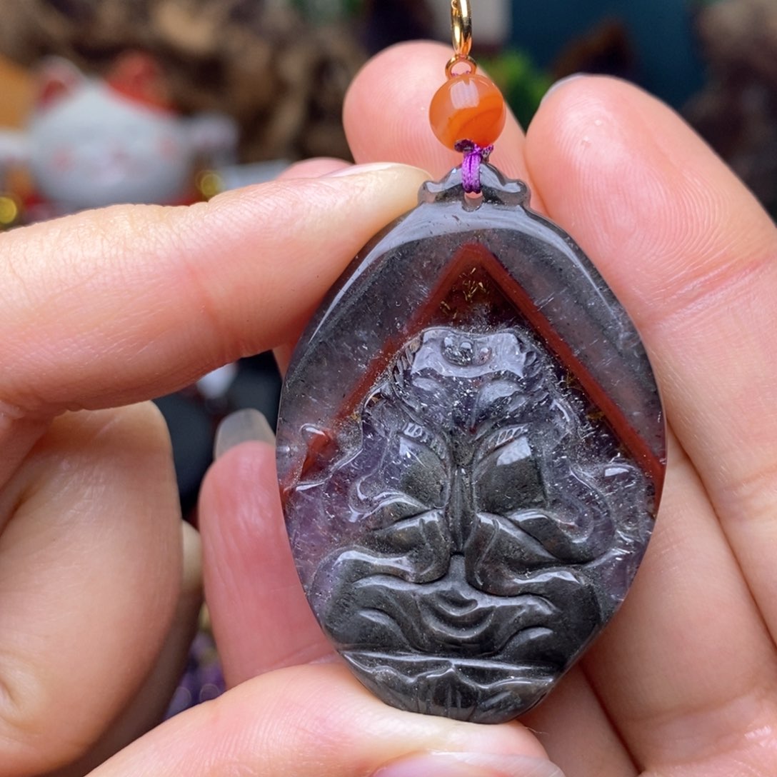 水晶A050老矿极光吊坠未镶嵌