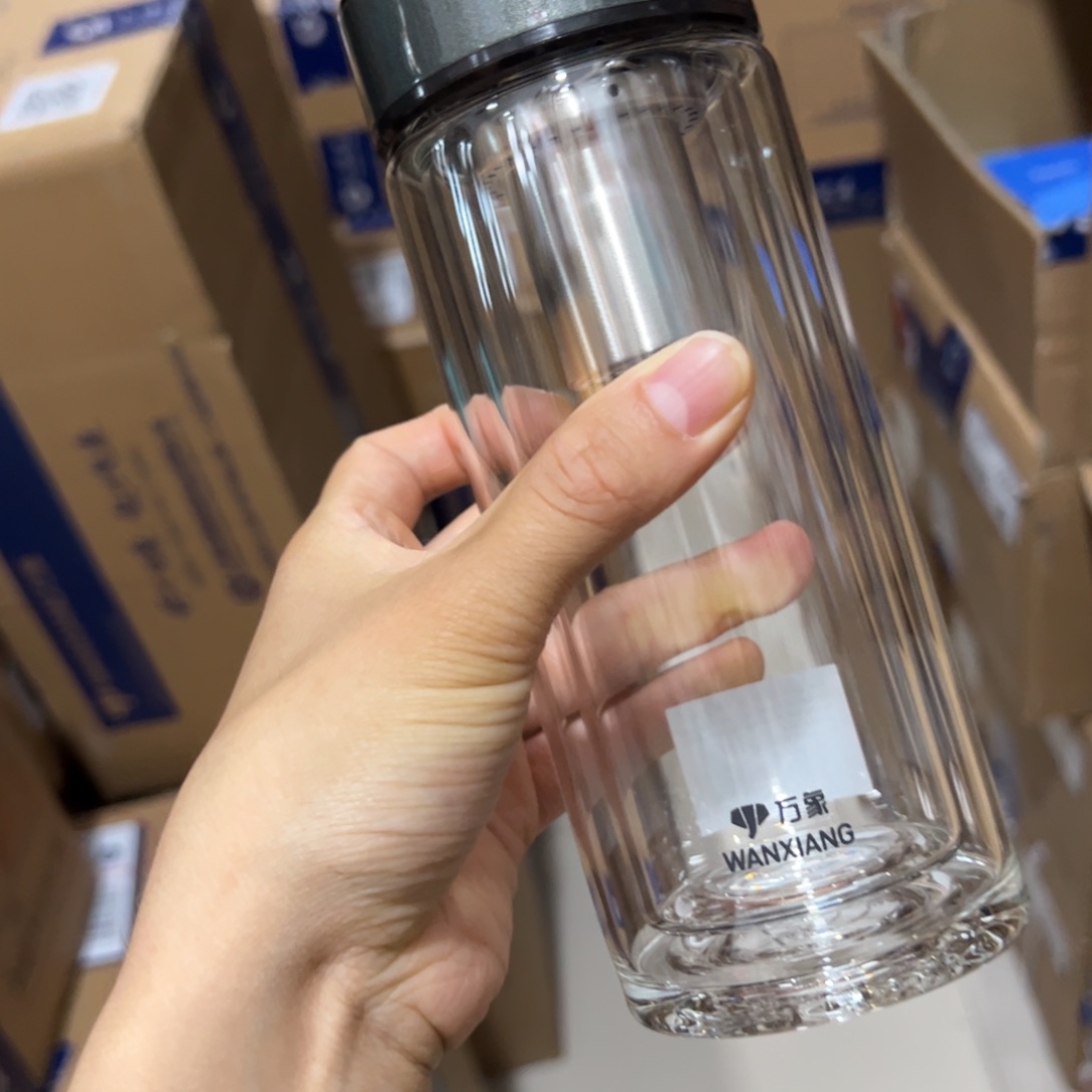 万象v277橄榄绿色玻璃杯340玻璃杯➕杯套