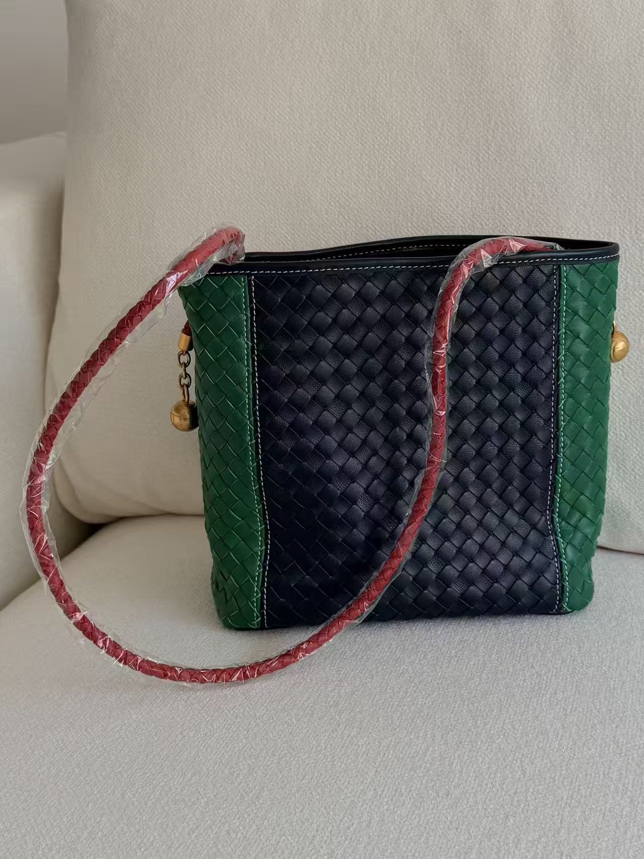 自留款 小金豆拼色包