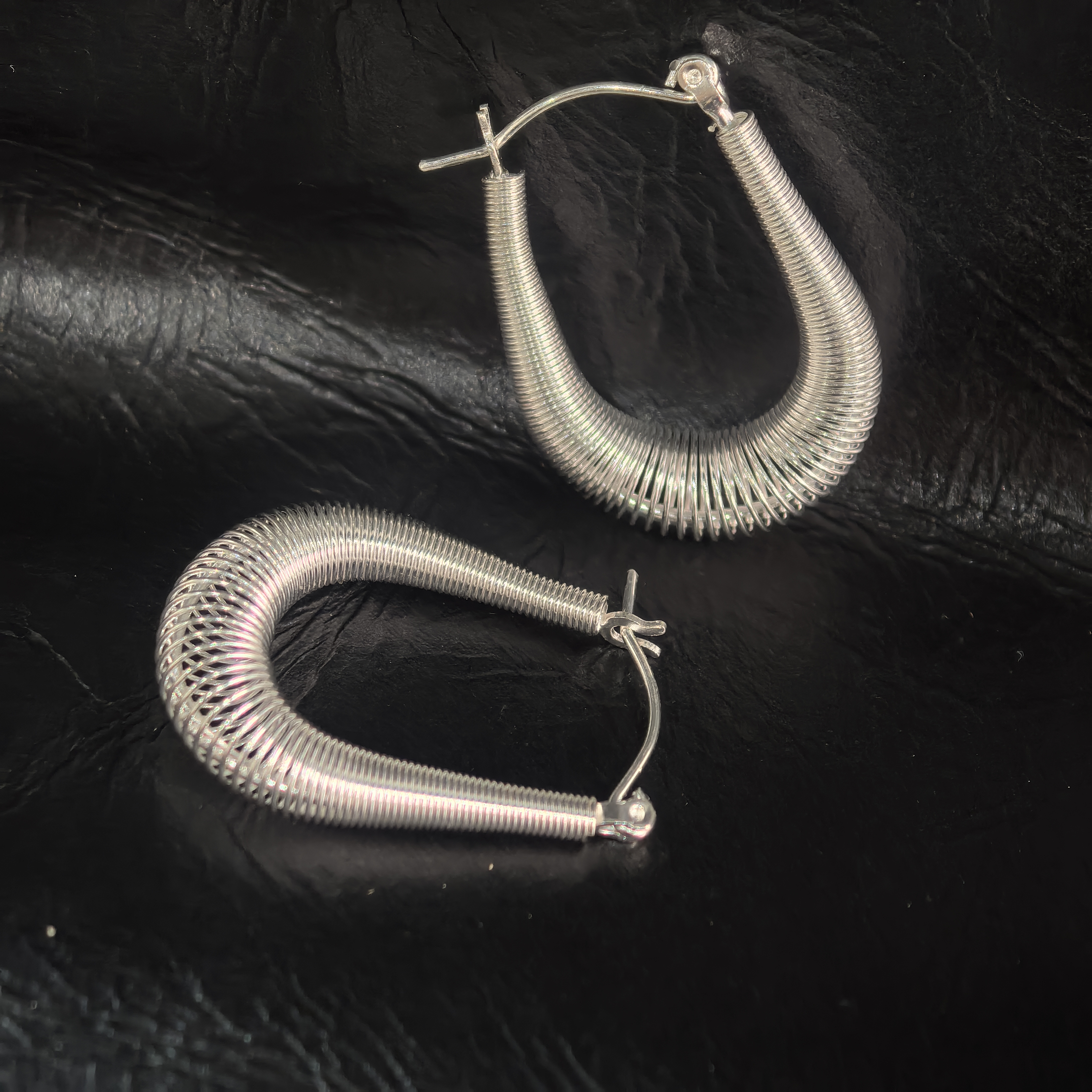 925银耳饰 耳环氛围感配饰手工定制简约耳饰-U形弹簧耳扣0437