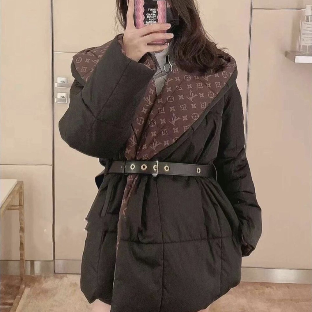 全新未使用 LouisVuitton/路易威登 黑色浴袍棉服 40码 GM002375
