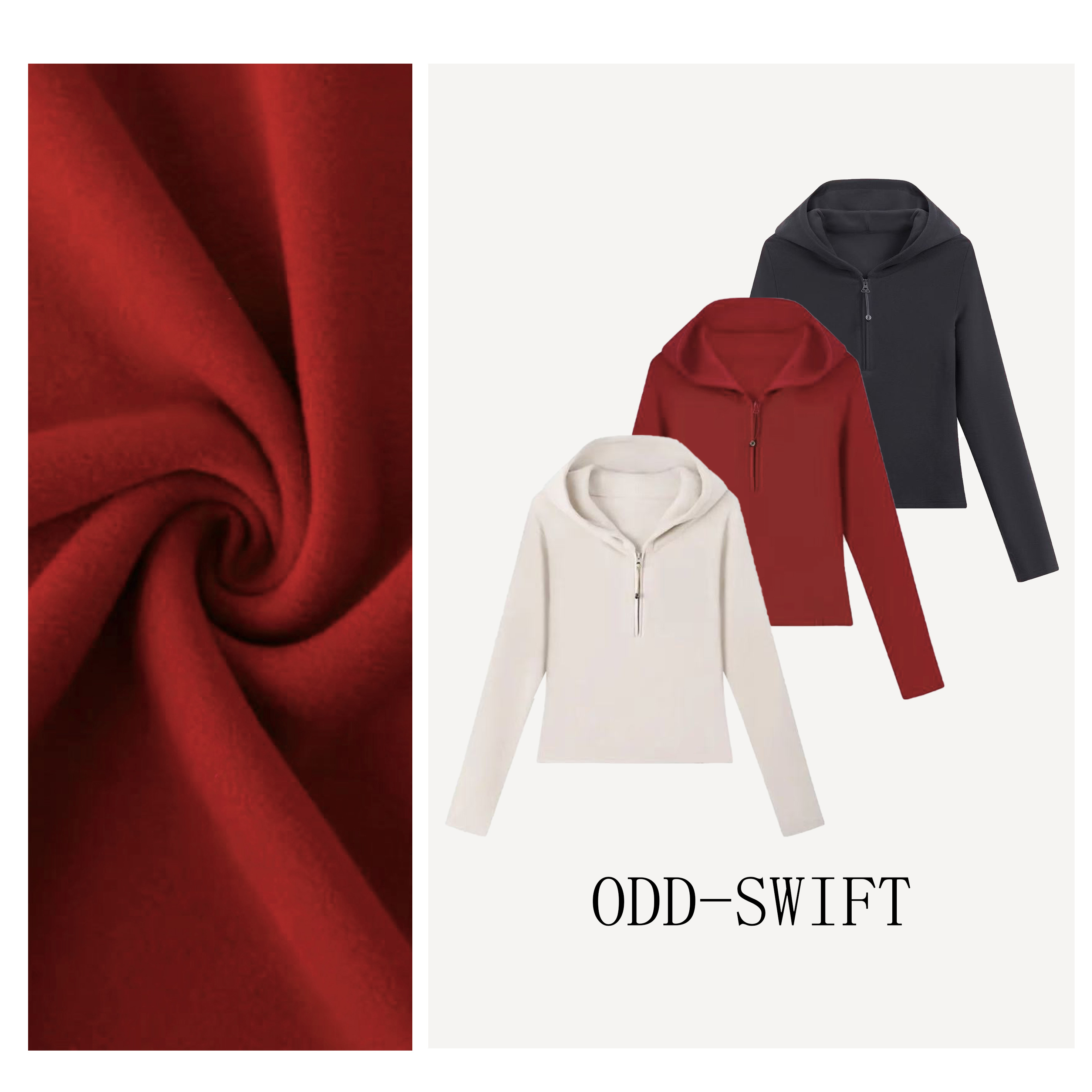 【暖绒越冬】25秋冬百搭双面绒锁温半拉链连帽修身上衣-ODD8707