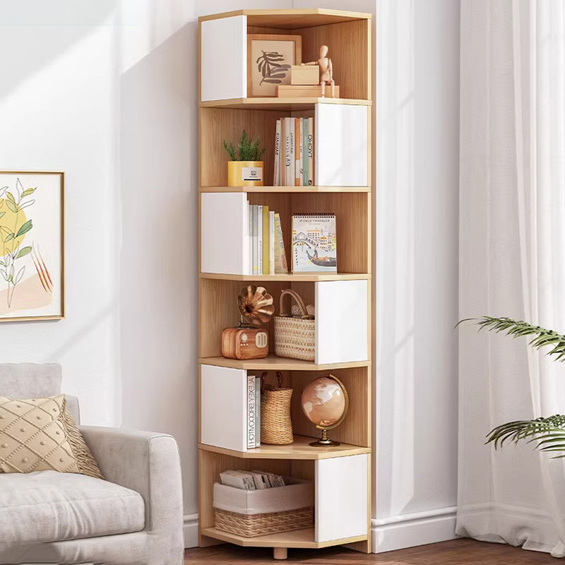 客厅角柜转角柜墙角柜书架角落置物架三角书柜落地拐角置物柜子