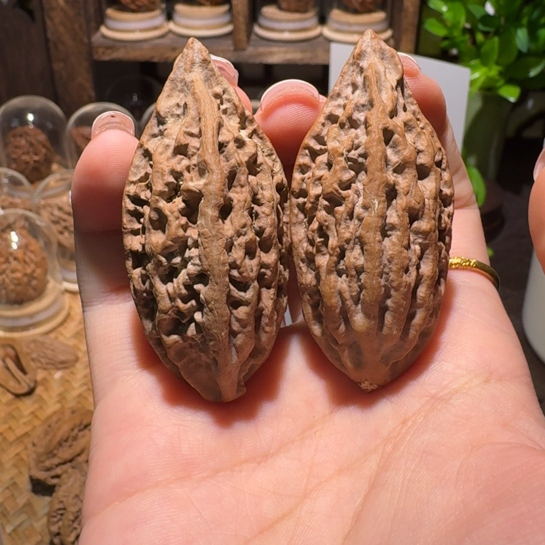 晚****把件文玩核桃黑龙柳叶