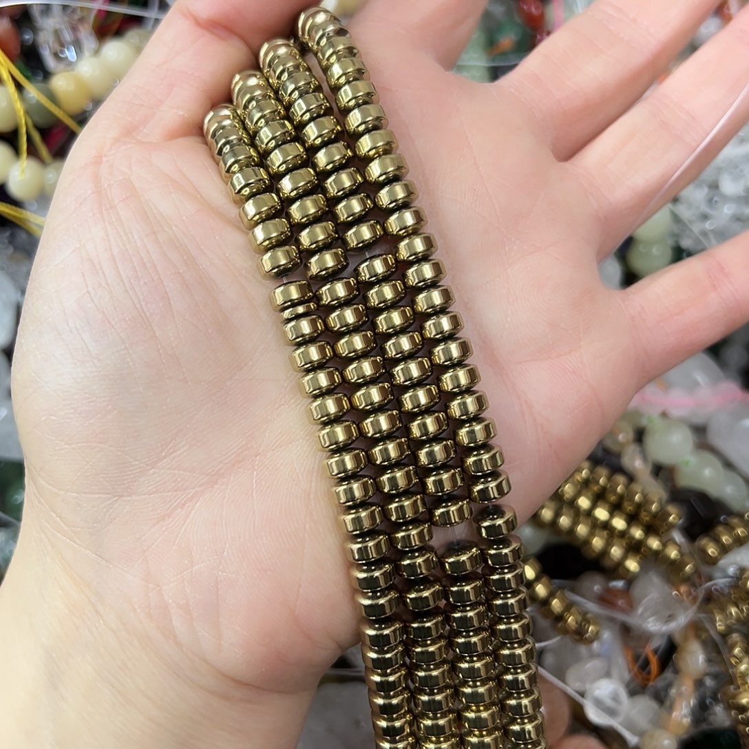 玛瑙/玉髓未镶嵌珠宝半成品，卡6黑胆石高保色一条