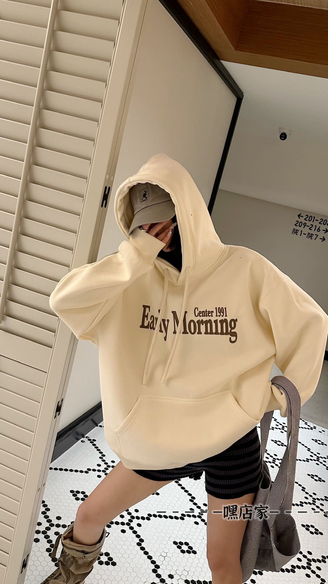 嘿店家冬款加绒卫衣时尚卫衣发泡印花Early帽衫-181