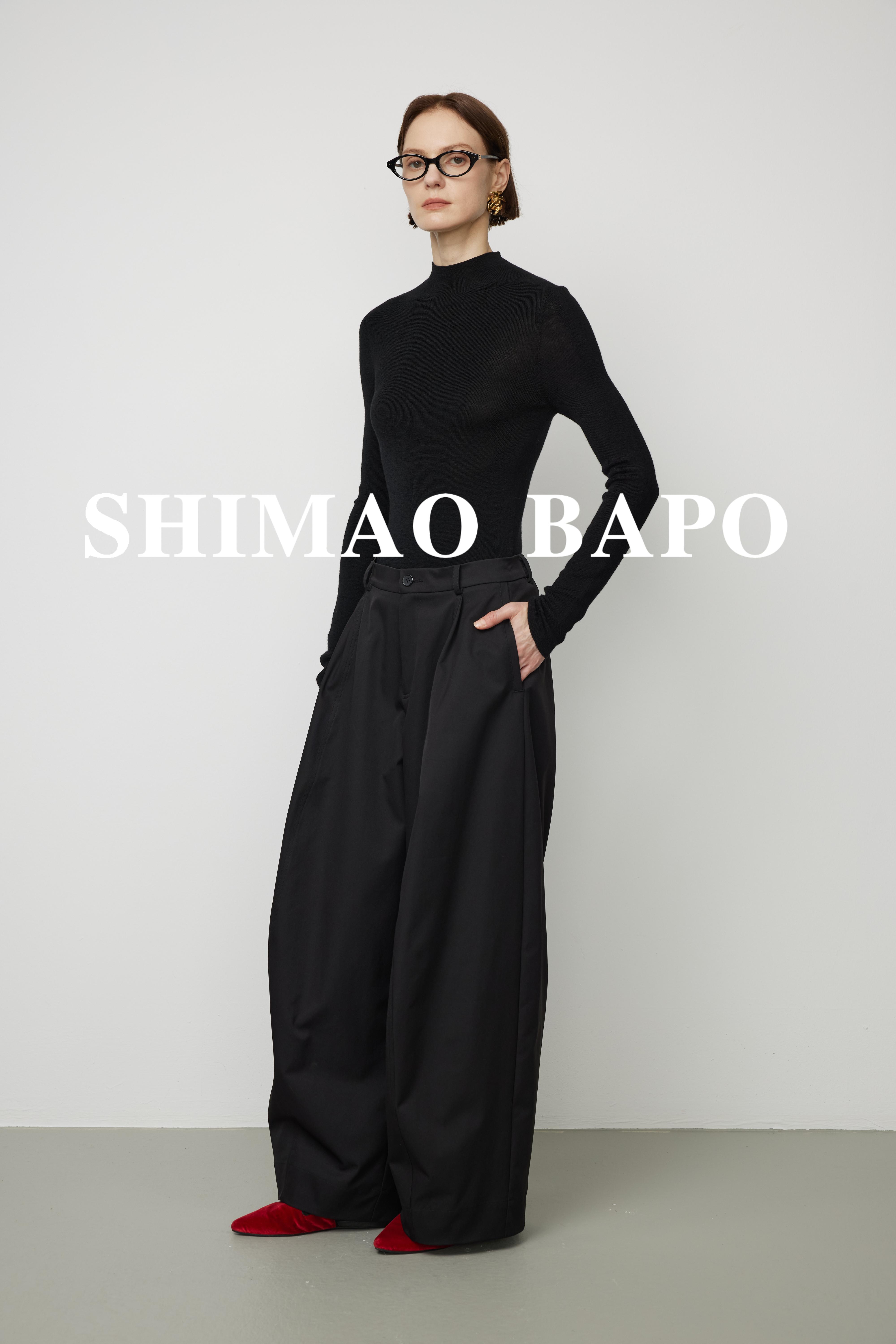 SHIMAO BAPO秋款设计感松弛极简老钱风时装感大摆阔灯笼裤4.0