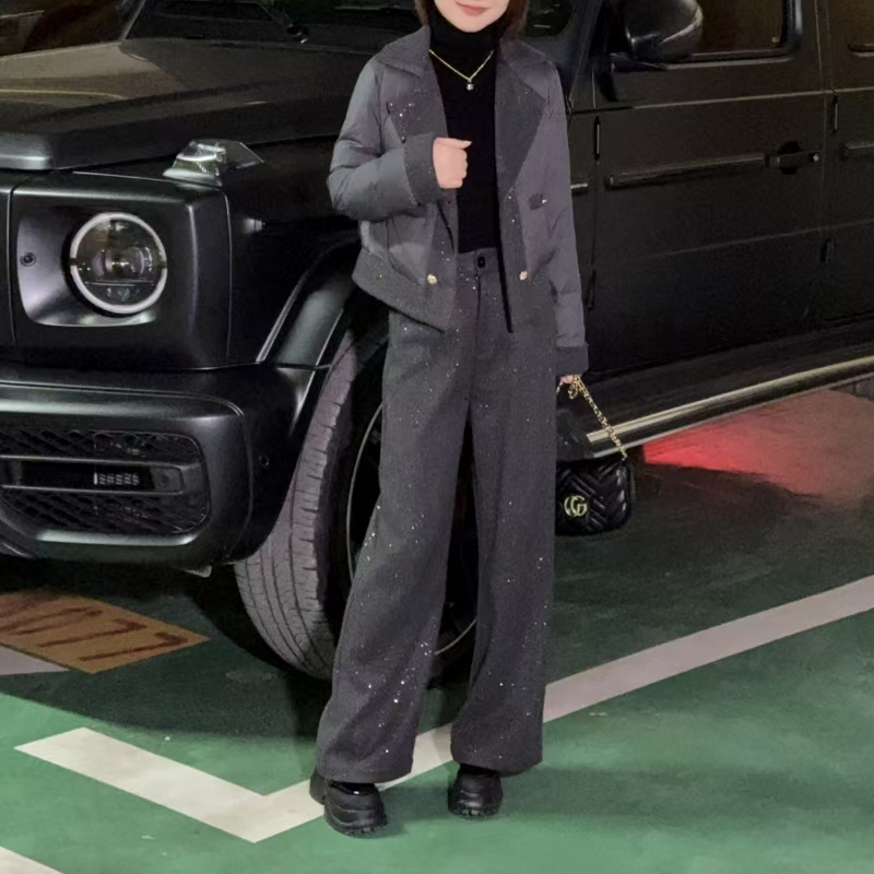 气质百搭加棉外套套装2024冬季休闲加棉套装01
