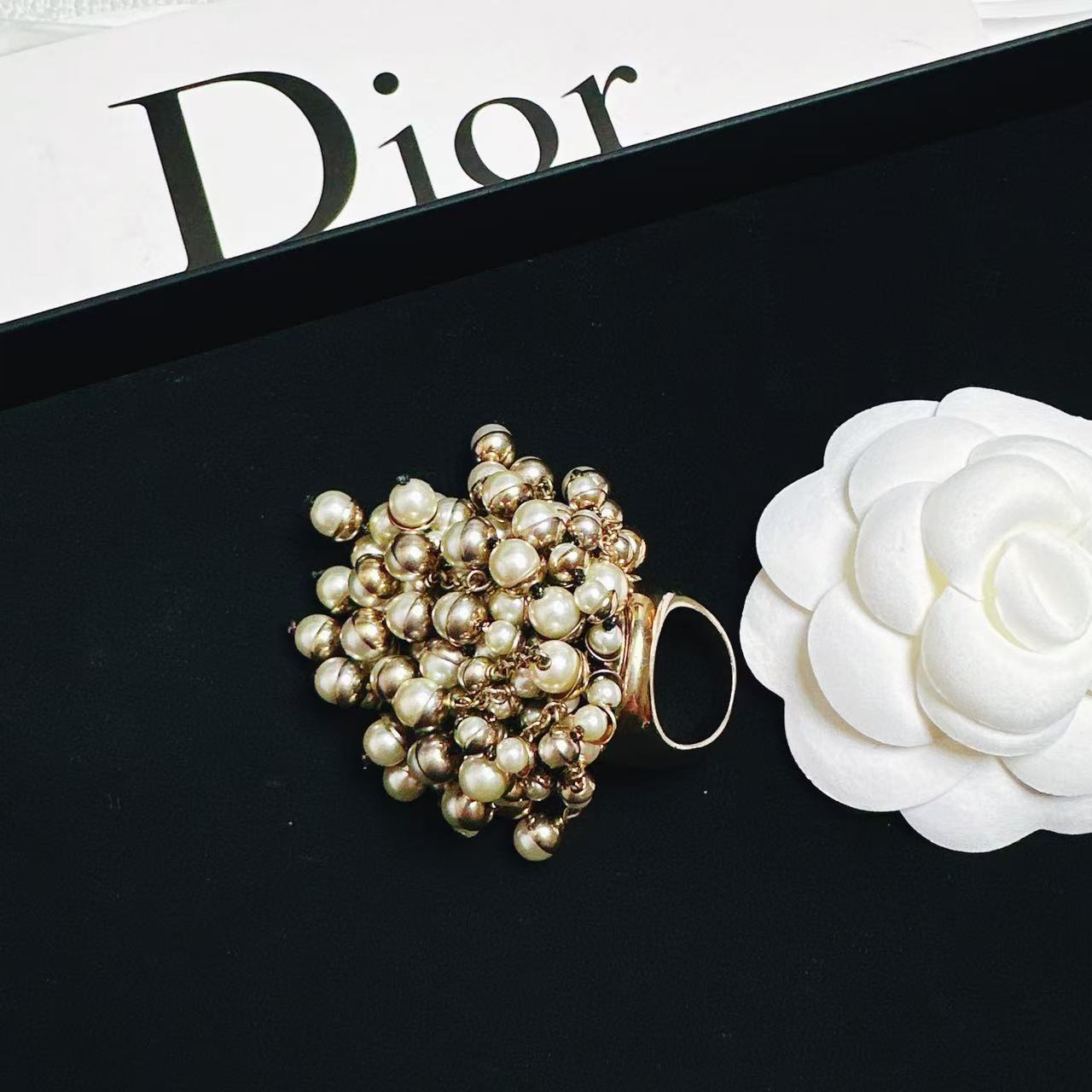 95新 DIOR/迪奥 柚礼中古/迪奥珍珠流苏戒指LZ503106