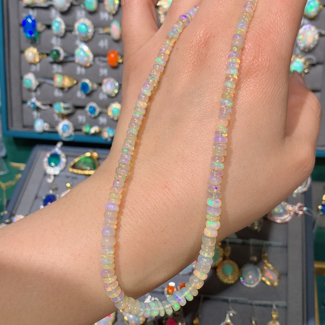 欧泊福利项链银S925镶嵌