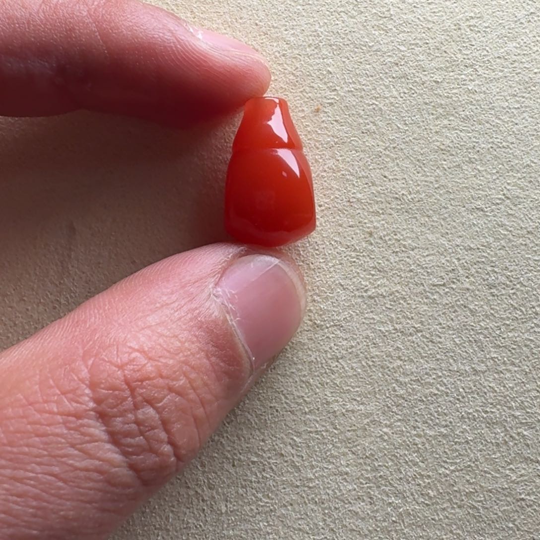 南红玛瑙三通对孔11.6未镶嵌