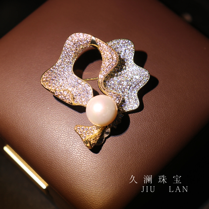 天然淡水珍珠高定胸针珠宝款 A064