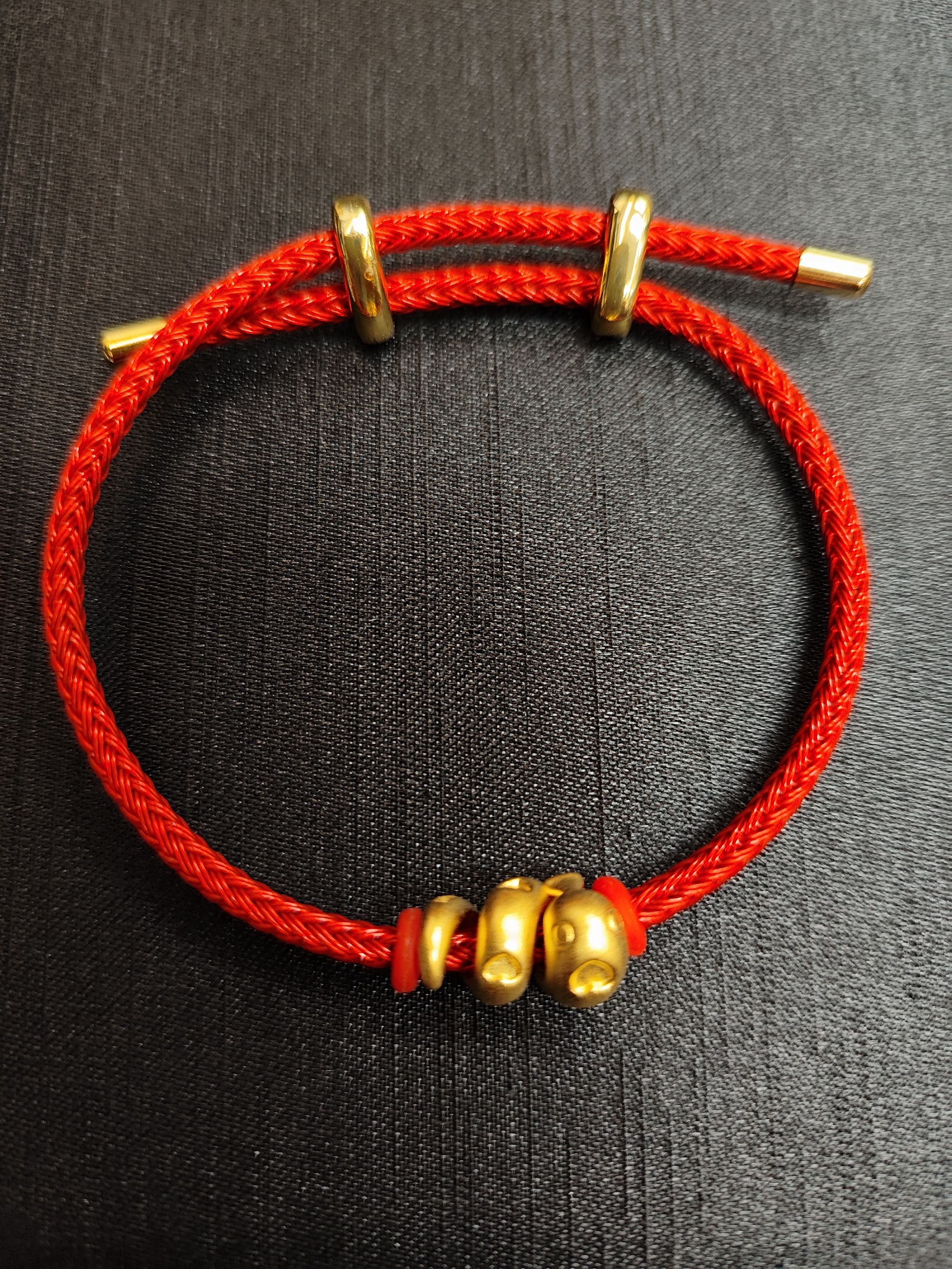 足银银制品 足银卷卷蛇红手绳（多样性发一件）