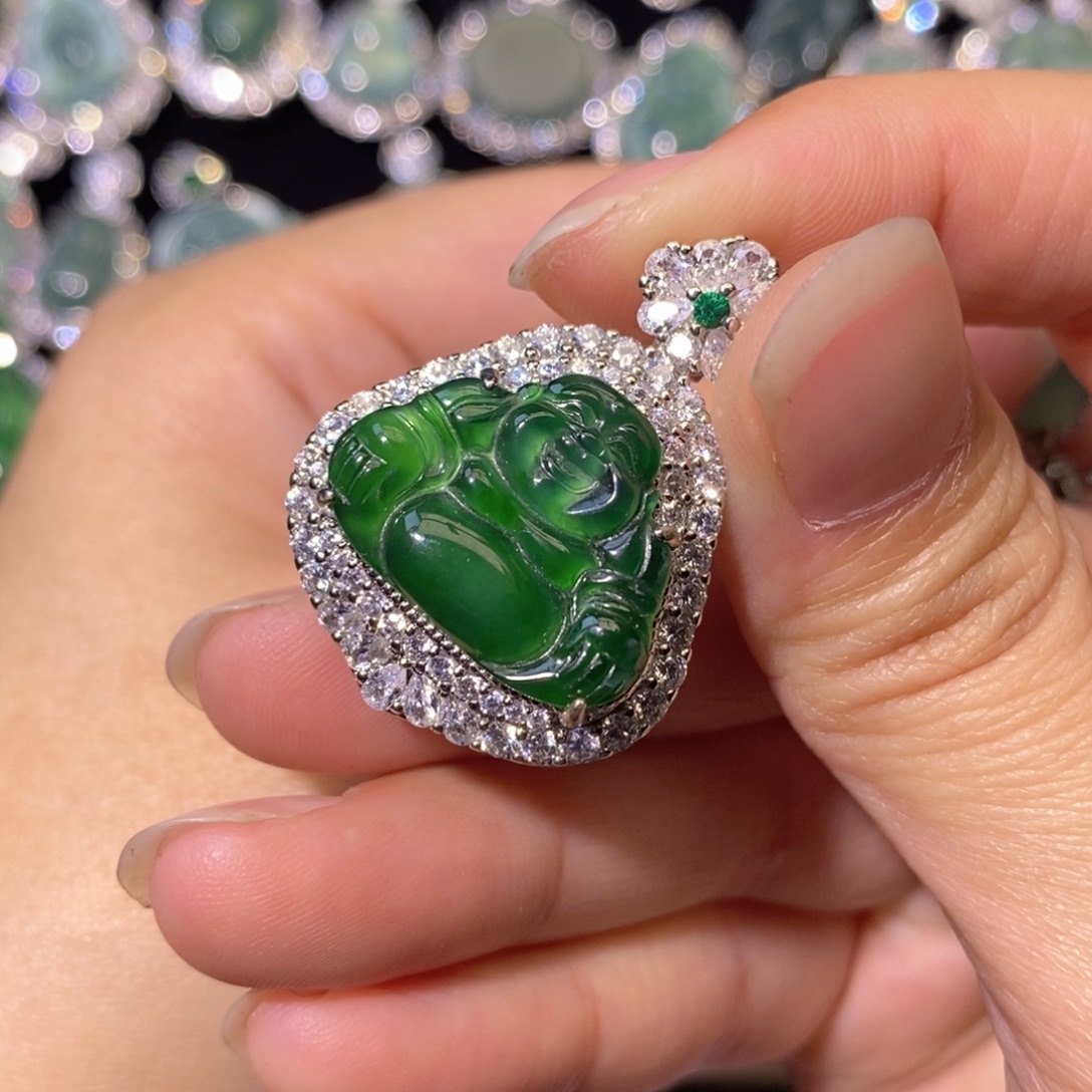 翡翠未镶嵌颈饰天然