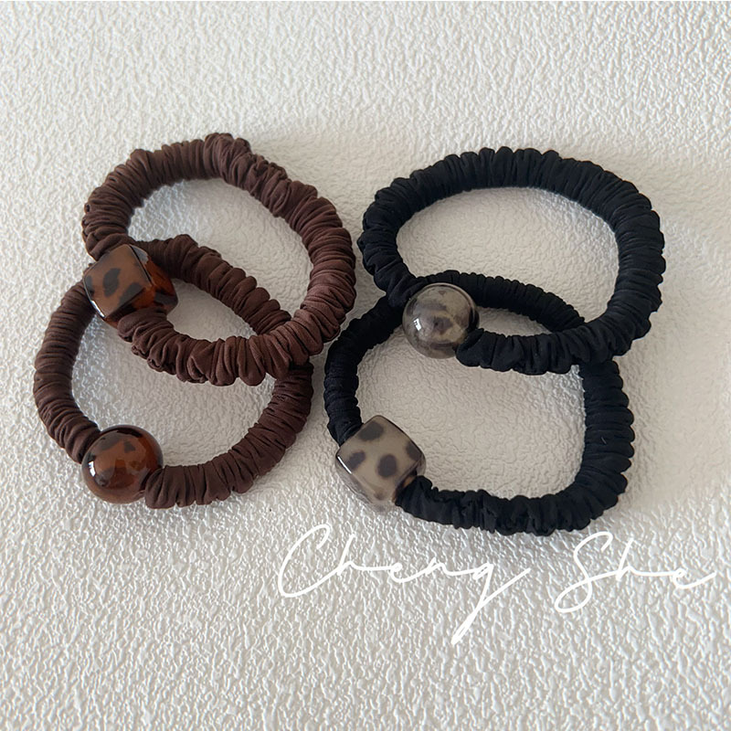 豹纹亚克力方块头绳气质简约高弹力皮筋网红头绳扎头发绳发圈耐用商品图