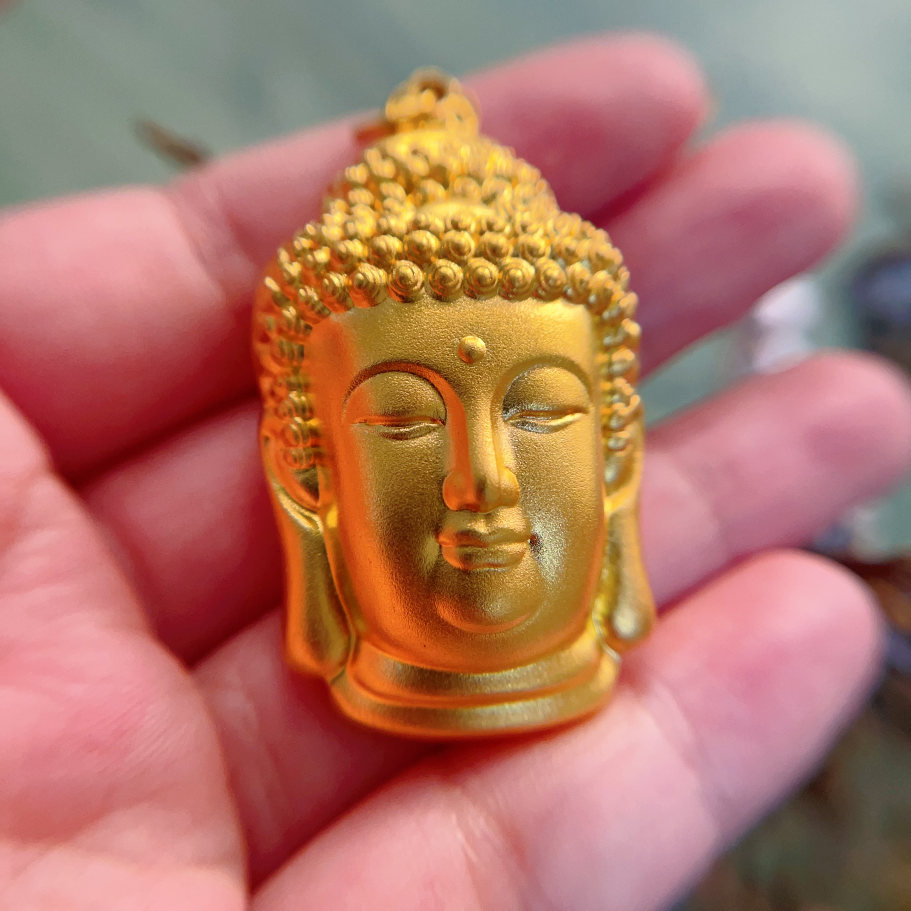 吊坠足银珐琅 平安佛头吊坠