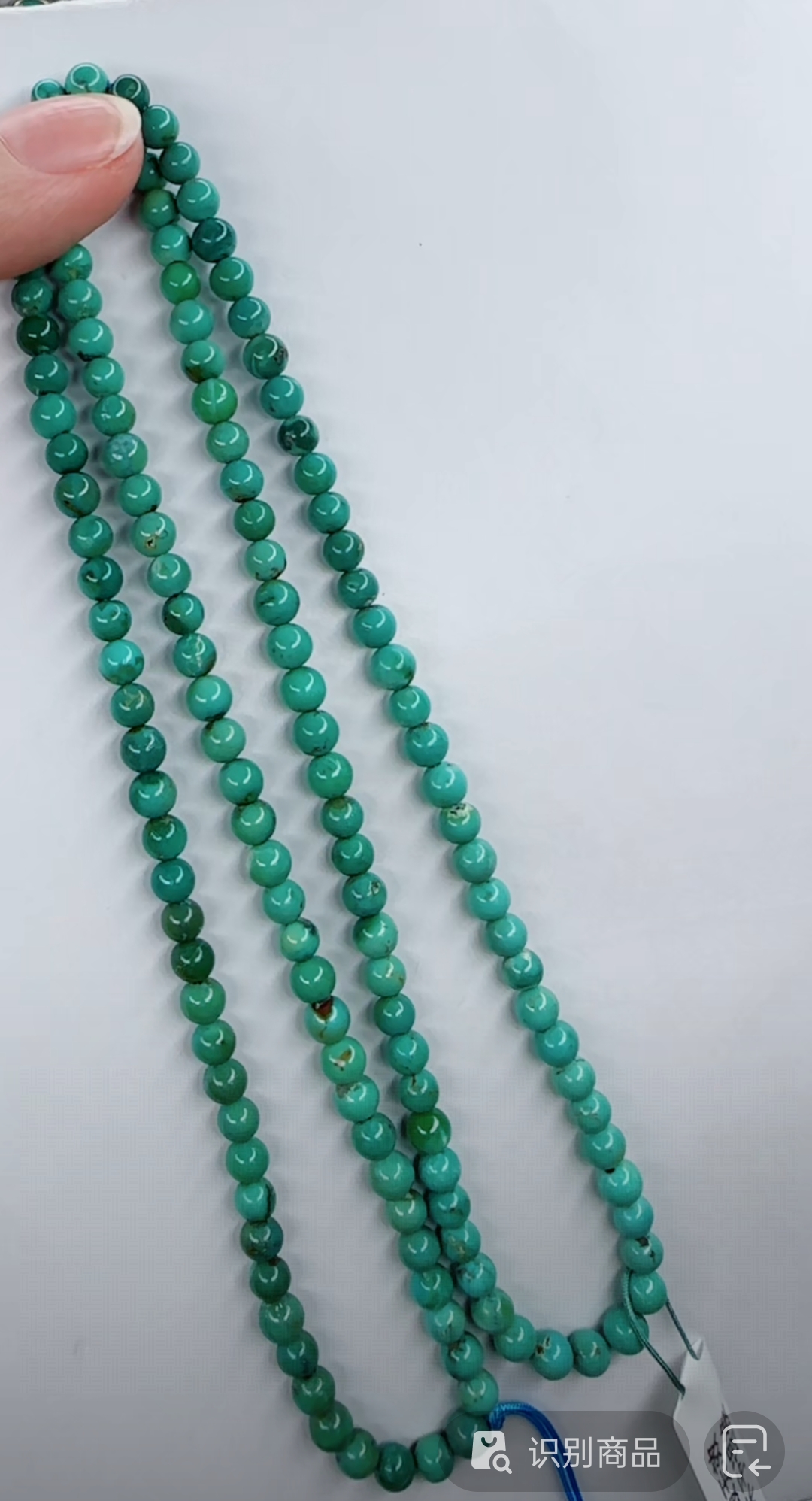 天然原矿绿松石米珠链