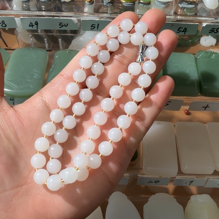 和田玉颈饰未镶嵌新疆和田玉8mm项链