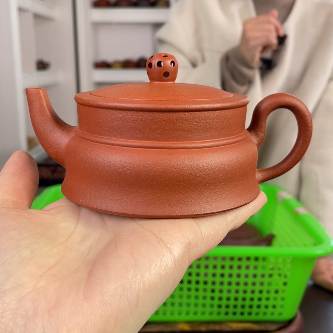 紫砂茶壶红降坡蝉钟230cc