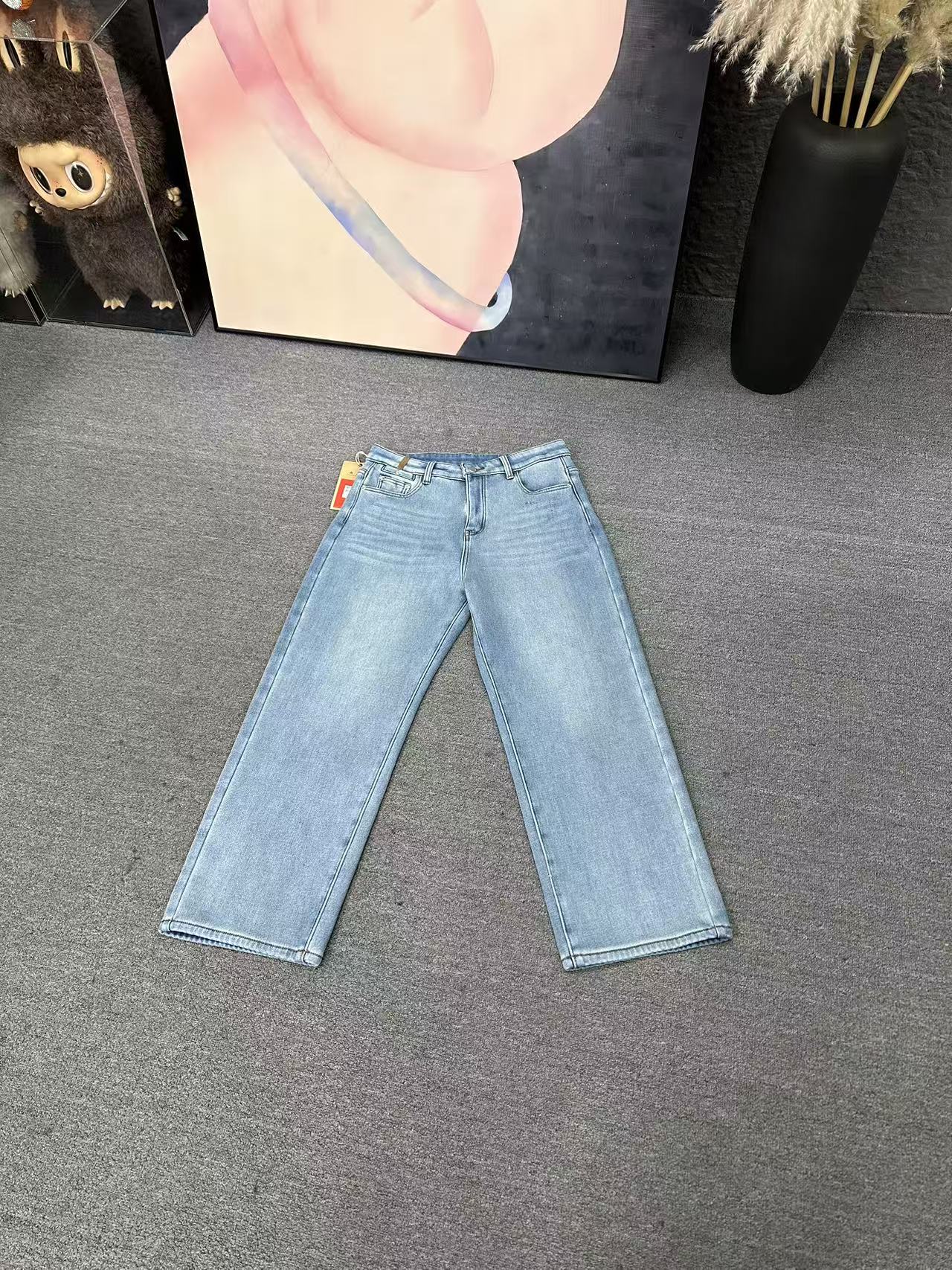 9166弹力加绒直筒裤