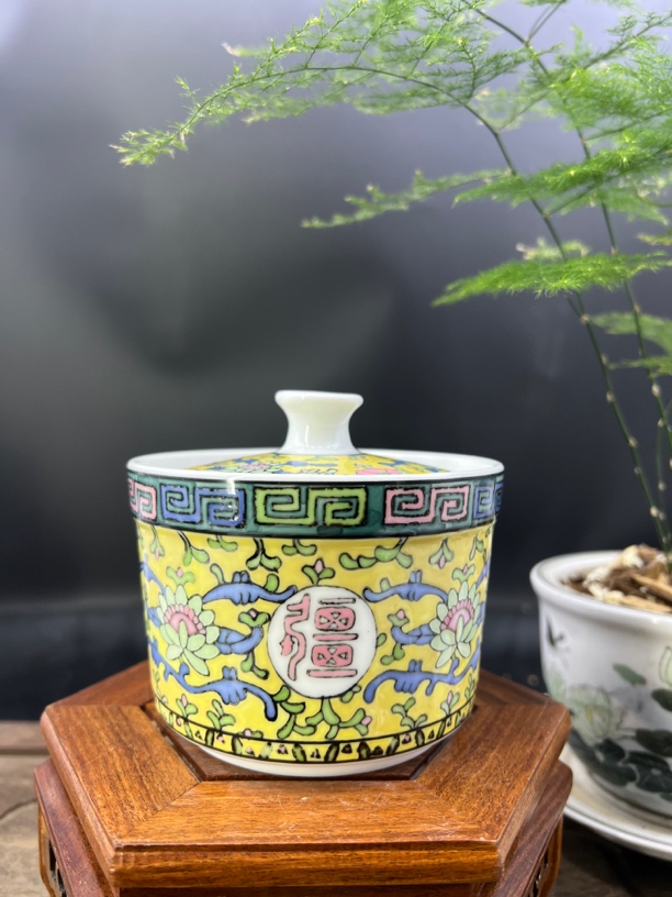 醴陵群力釉下五彩手绘万寿无疆炖盅高温家用好瓷