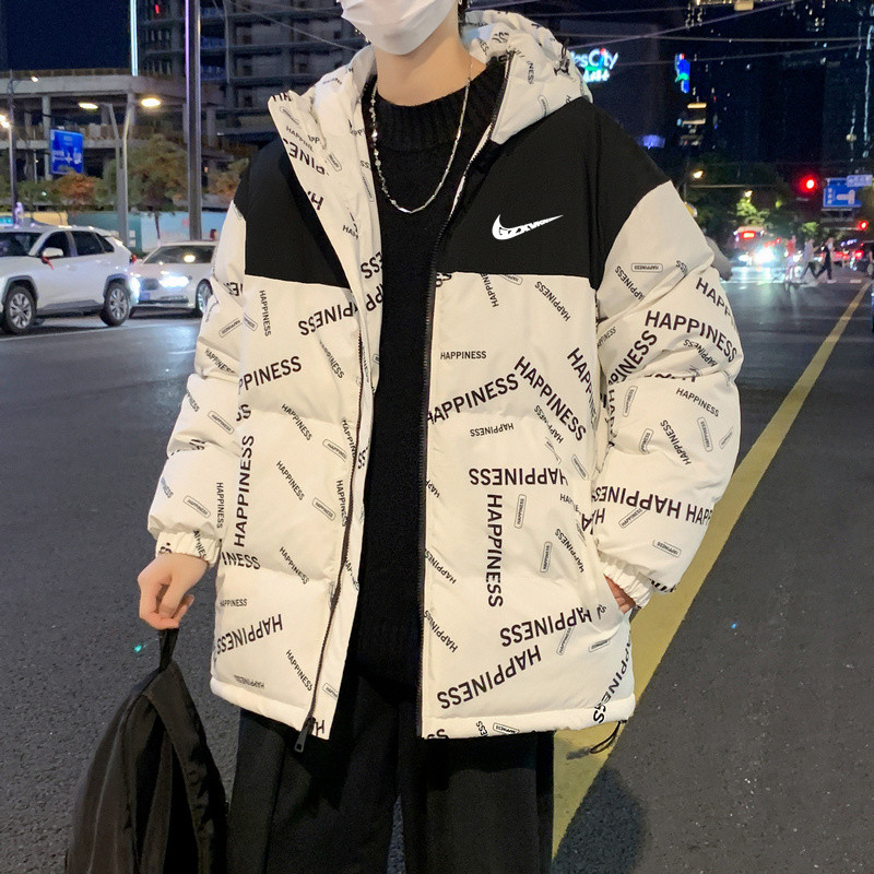 官方正品拼接棉服男冬季美式潮牌加厚保暖防风抗寒连帽面包服外套