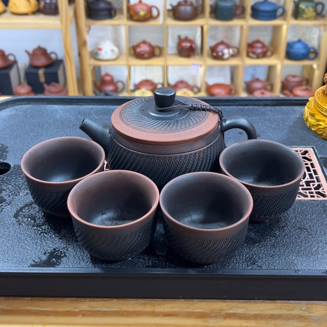 紫砂紫砂汉瓦（一壶四杯）