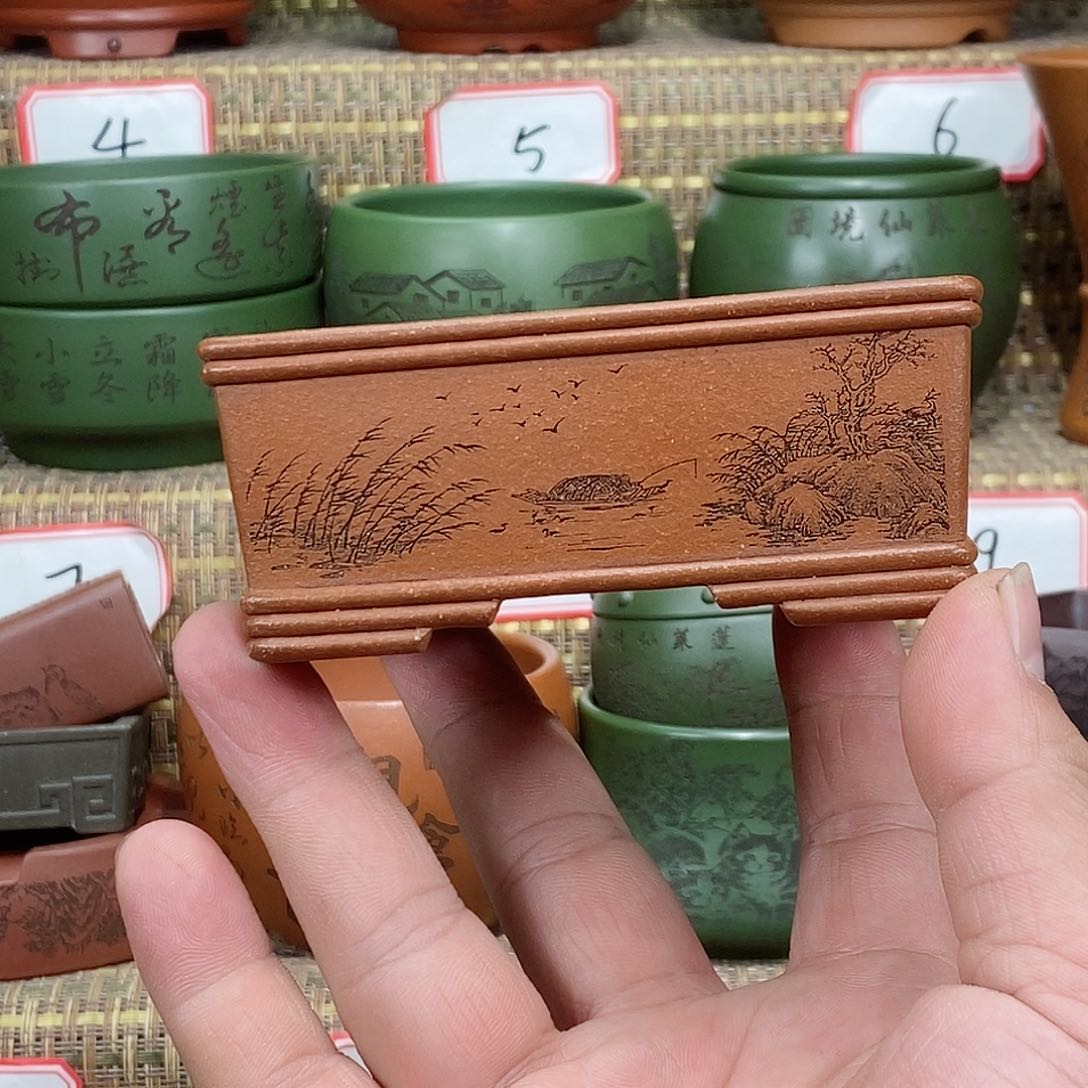 紫砂花盆我在等一