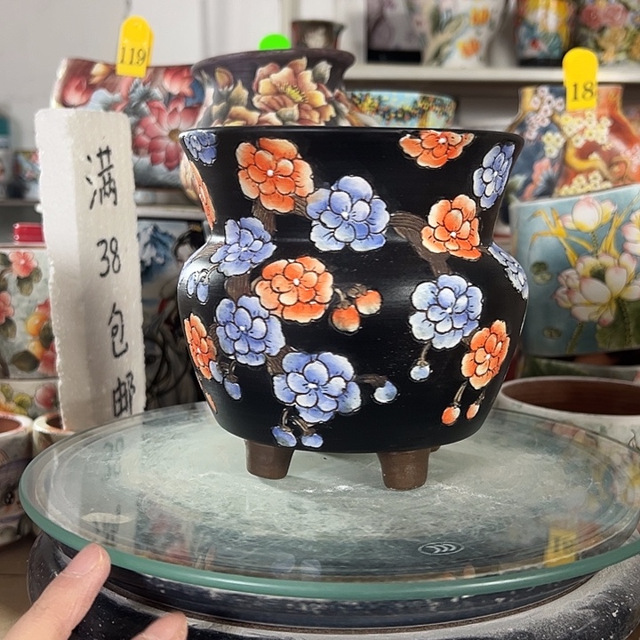 满38包邮 景德镇幸运花盆