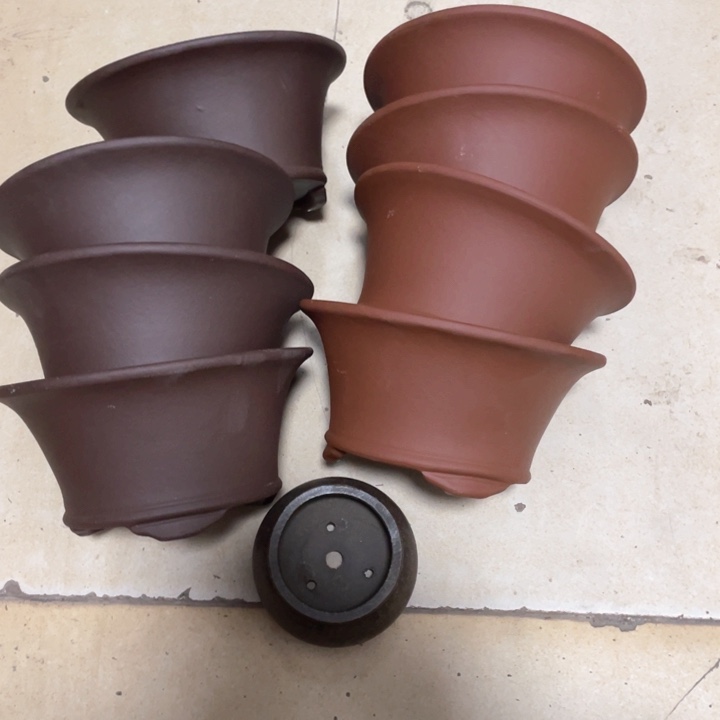 紫砂花盆紫砂花盆口15高8