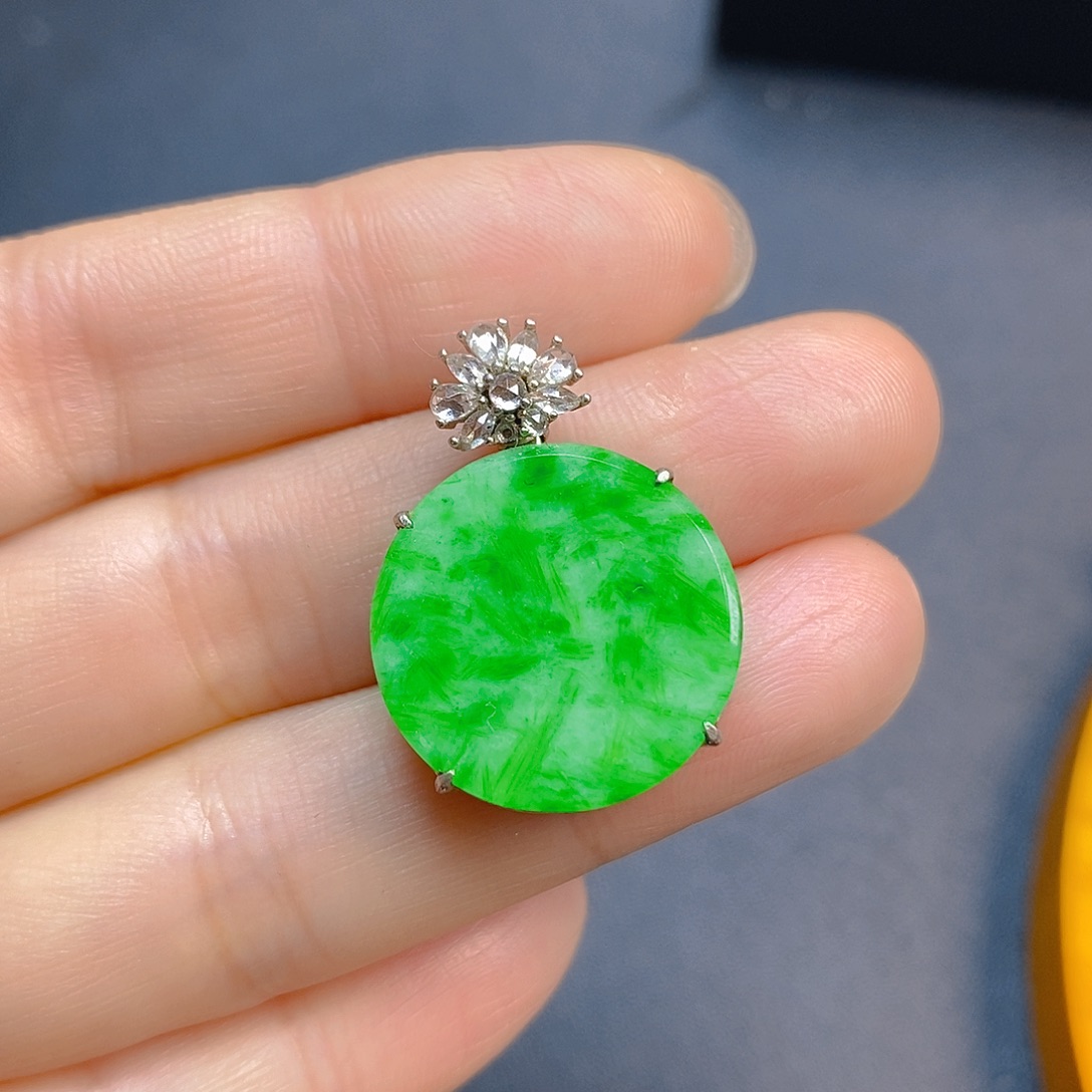 翡翠银S925镶嵌颈饰