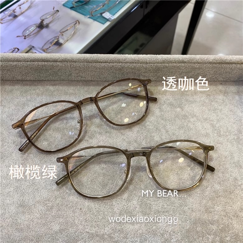 复古韩系橄榄绿眼镜框超轻小脸高度数百搭小红书方圆日常可配度数