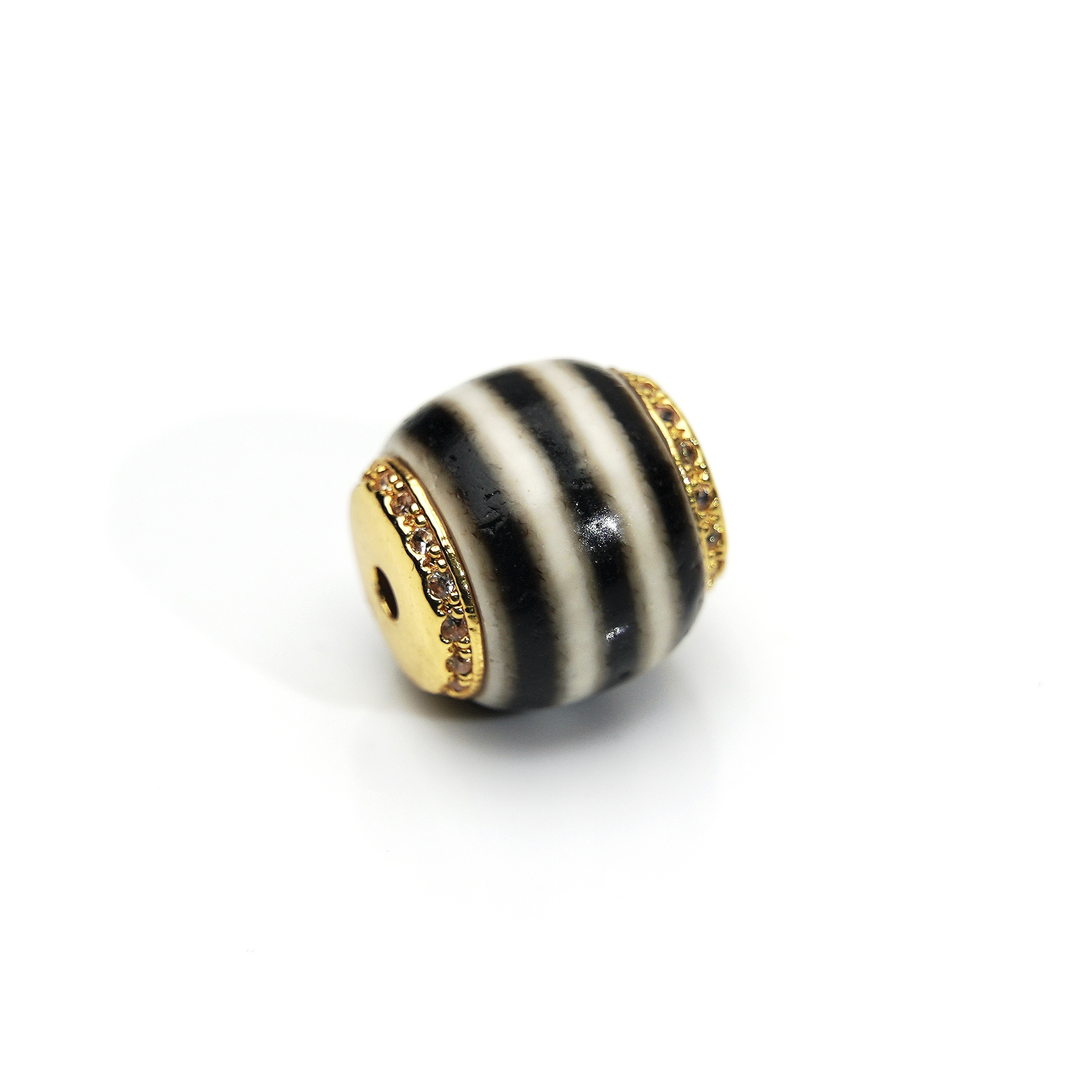 【玖仰文玩】珠改系列 黑白线珠顶珠腰珠配饰 11+mm JY118