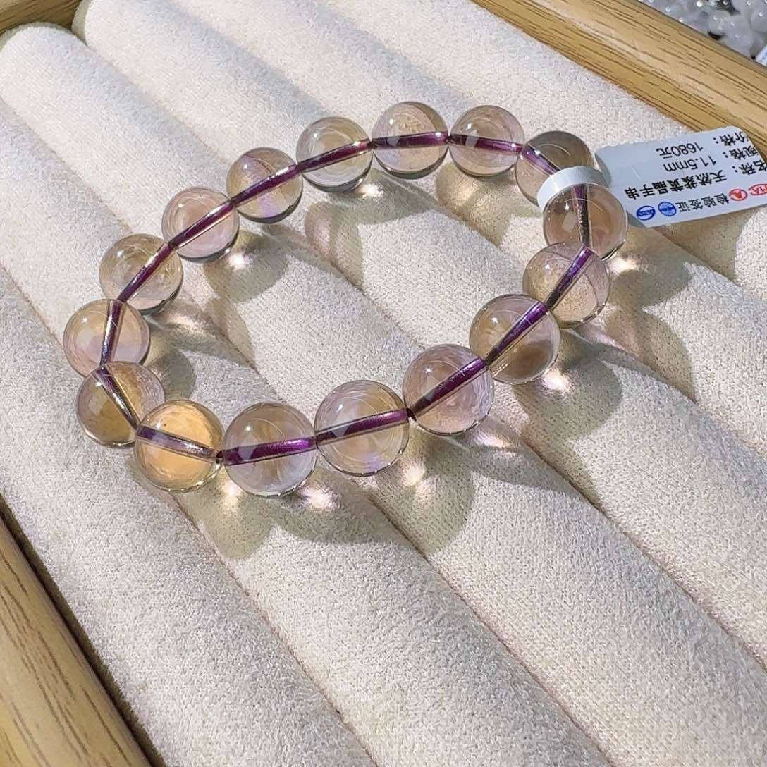 水晶手链未镶嵌全净紫黄11.5