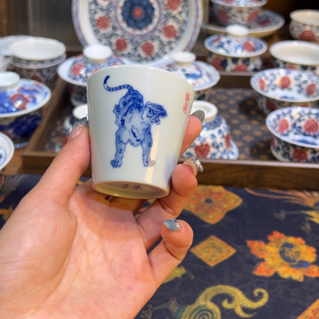 陶瓷摆件景德镇陶瓷茶器百宝箱