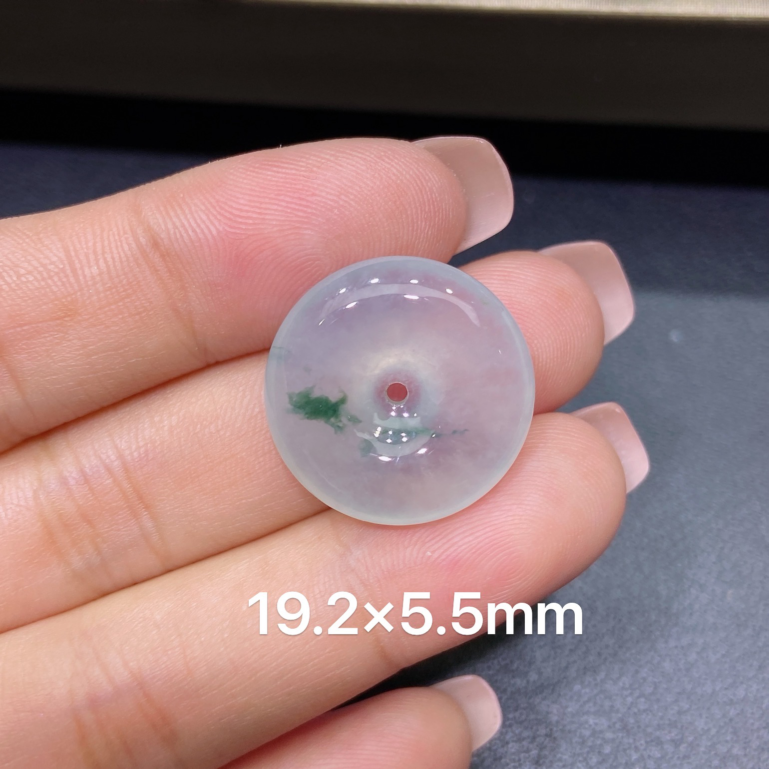 缅甸天然A货翡翠 老坑冰种灵动飘花平安扣吊坠 玉质细腻 k102