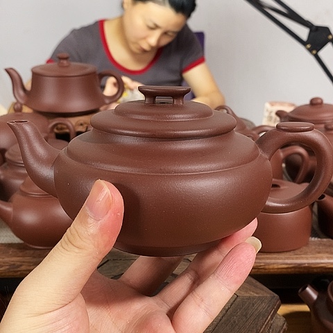 茶壶紫砂约370cc上新桥原矿紫泥